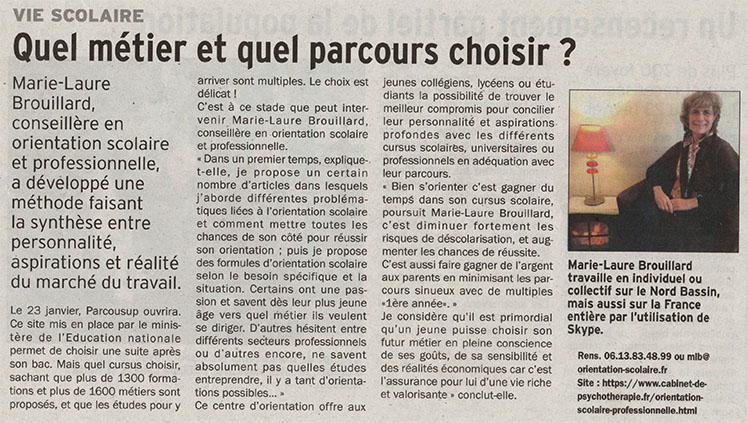 article journal La dépêche du Bassin